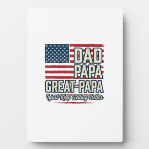 Papa Großpapa Patriotisches Vintage-Familien-Shirt Fotoplatte