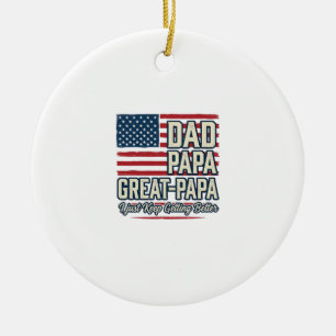 Papa Großpapa Patriotisches Vintage-Familien-Shirt Keramik Ornament