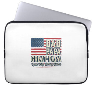 Papa Großpapa Patriotisches Vintage-Familien-Shirt Laptopschutzhülle