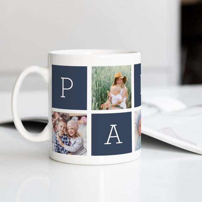 Papa | Großvater 5 FotoCollage Kaffeetasse (Von Creator hochgeladen)