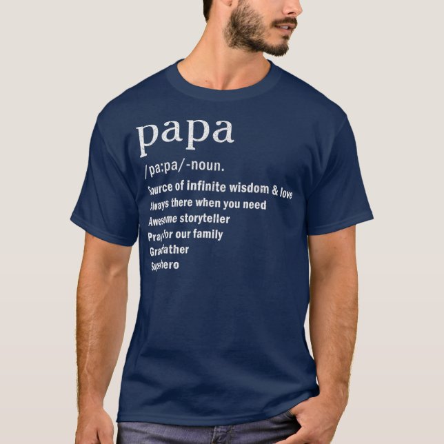 Papa Großvater Definition Wörterbuch T-Shirt Tag (Vorderseite)
