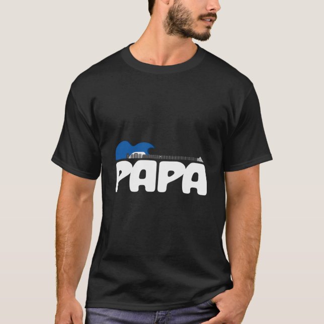 Papa Guitar Guitarist Grandpa Grandfather Musician T-Shirt (Vorderseite)