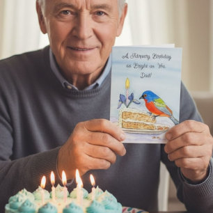 Papa Happy Februar Geburtstag Bunt Bemalt Karte