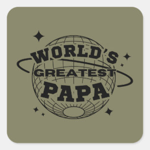 Papa-Happy-Vatertag-Geschenk der Welt Quadratischer Aufkleber