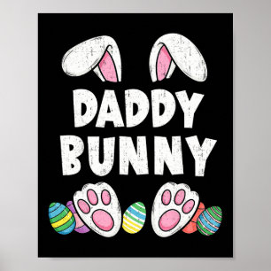 Papa Hasenohren Ostern Familie passend Lustig Froh Poster
