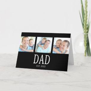 Papa hat 3 Foto Schwarz eingerichtet Karte