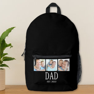 Papa hat 3 Foto Schwarz gegründet Bedruckter Rucksack