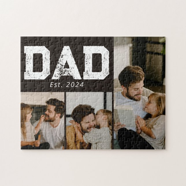 Papa hat Black Fun 3 Foto gegründet Puzzle (Horizontal)