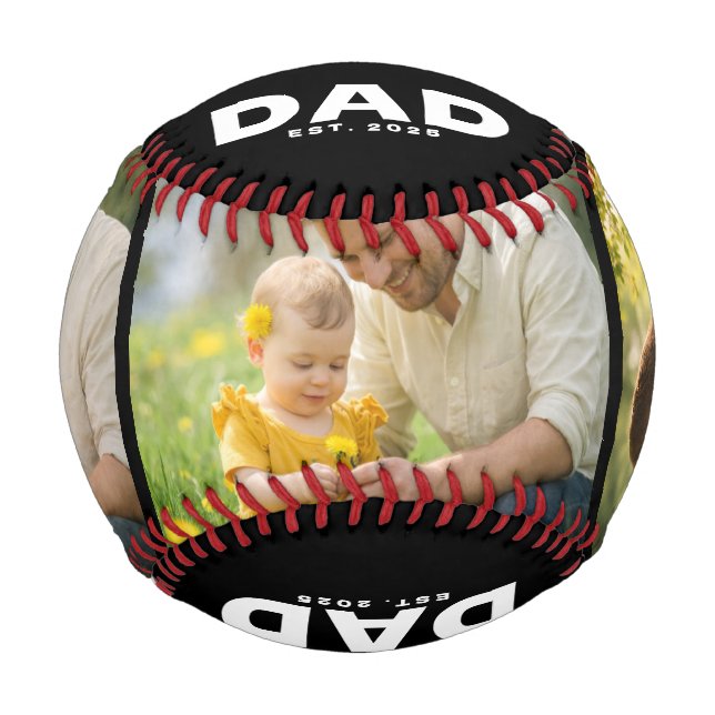 Papa hat Bold Black 3 Foto eingerichtet  Baseball (Vorderseite)