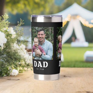 Papa hat Bold Modern Black 3 Foto gegründet Thermobecher