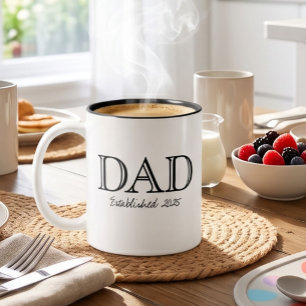 Papa hat Bold Schwarz Weiß gegründet Zweifarbige Tasse