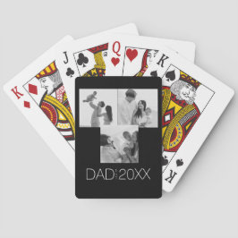Papa hat drei Fotos aufgestellt Spielkarten