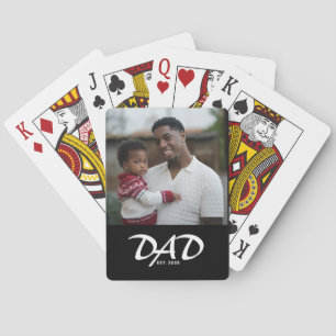 Papa hat ein kühnes schwarzes Foto erstellt Spielkarten