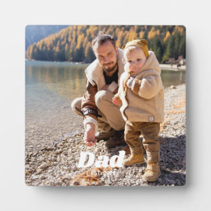 Papa hat einen fetten weißen typografischen Fotobl Fotoplatte