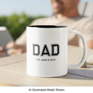 Papa hat einfache moderne College-Typografie etabl Zweifarbige Tasse