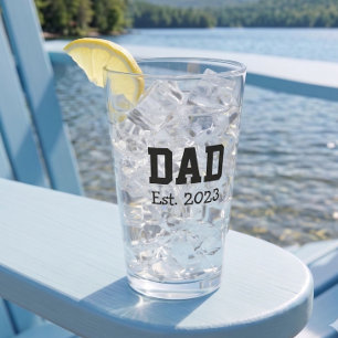 Papa hat fette schwarze Schrift weiß etabliert Glas