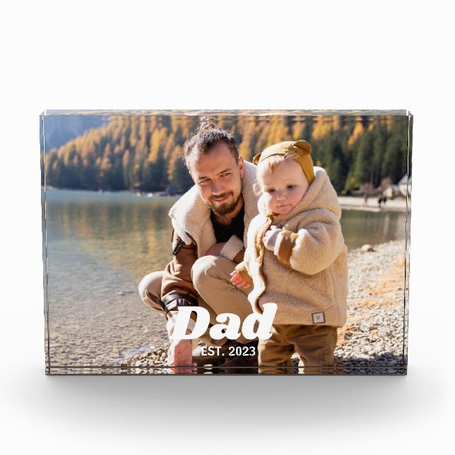 Papa hat fette weiße Typografie-Fotoblock eingeric Fotoblock (Vorderseite)
