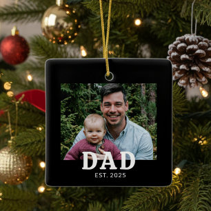 Papa hat Foto-Geschenk gegründet Keramikornament