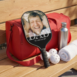 Papa hat Foto Minimal Vatertag Geschenk Pickleball Schläger