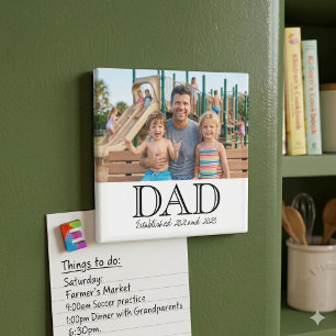 Papa hat Foto Minimal Vatertagsgeschenk gegründet Magnet