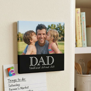 Papa hat Foto Minimal Vatertagsgeschenk gegründet Magnet