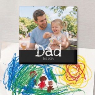 Papa hat Foto-Spaß etabliert Fett Schwarz Weiß Magnet