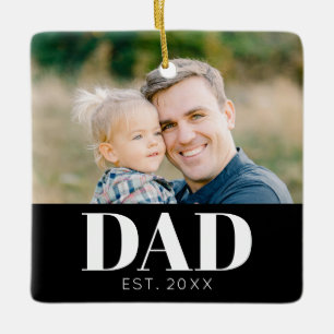 Papa hat Foto Väter Weihnachten gegründet Keramikornament