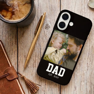 Papa hat gegründet Foto Vatertag Geschenk Schwarz iPhone 16 Hülle