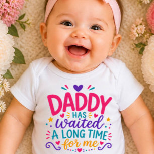 Papa hat gewartet Farbige Baby Bodysuit Strampler