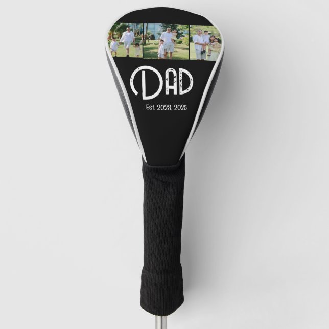 Papa hat Grunge-Text 3 Foto eingerichtet Golf Headcover (Vorderseite)