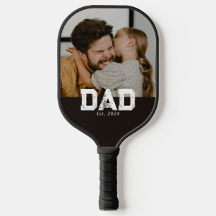 Papa hat lustige schwarze kühne Fotografie gegründ Pickleball Schläger
