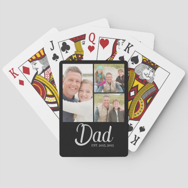 Papa hat Modern 3 Foto eingerichtet  Spielkarten (Rückseite)