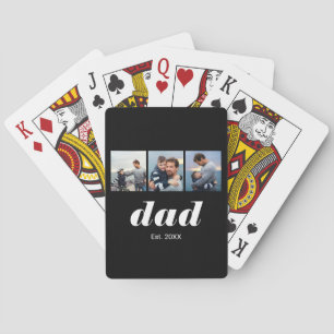 Papa hat Modern Bold 3 Foto gegründet Spielkarten