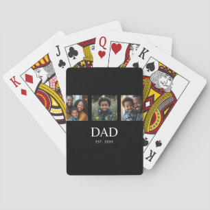 Papa hat modern fett einfach schwarz 3 Foto Spielkarten