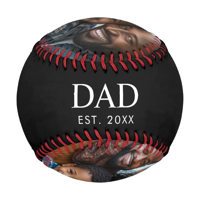 Papa hat modern fett simpel schwarz 3 Foto Baseball (Rückseite)