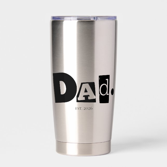 Papa hat modernes fett angepasst Jahr  Thermobecher (Vorderseite)