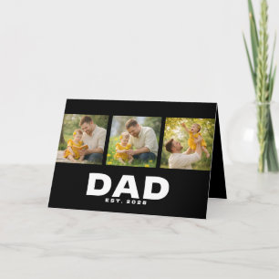 Papa hat modernes fett schwarzes 3-Foto eingericht Karte