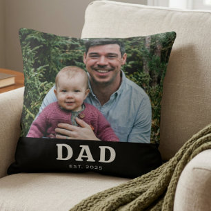 Papa hat modernes, fettes Fotogeschenk gegründet Kissen