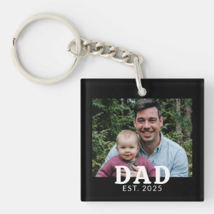 Papa hat modernes, fettes Fotogeschenk gegründet Schlüsselanhänger