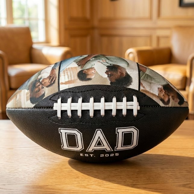 Papa hat modernes fettes schwarzes 3-Foto eingeric Football (Von Creator hochgeladen)