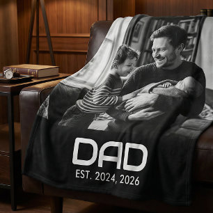 Papa hat modernes fettes Schwarzfoto gegründet Fleecedecke