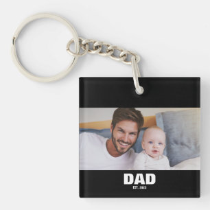 Papa hat modernes Foto eingerichtet Schlüsselanhänger