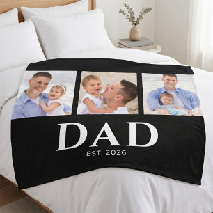 Papa hat modernes Schwarz 3 Foto etabliert Fleecedecke