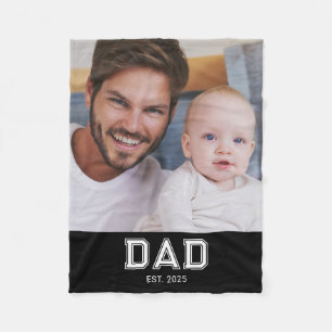 Papa hat modernes schwarzes fettes Foto gegründet Fleecedecke