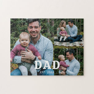 Papa hat mutig modernes Schwarz 3 Foto eingerichte Puzzle
