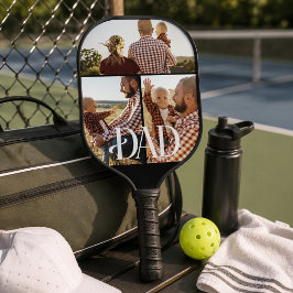 Papa hat personalisiertes Familienfoto erstellt Pickleball Schläger