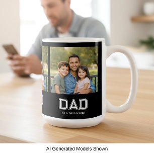 Papa hat Schwarz Foto Moderne Typografie Geschenk Kaffeetasse