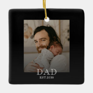 Papa hat Schwarz-Weiß-Foto eingerichtet Keramikornament