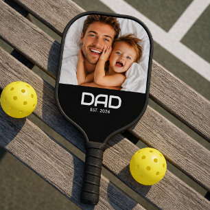 Papa hat Spaß etabliert Fette Foto Pickleball Schläger