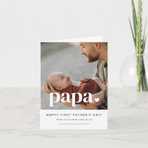 Papa Heart - Foto-Karte des ersten Vaters Einladung
